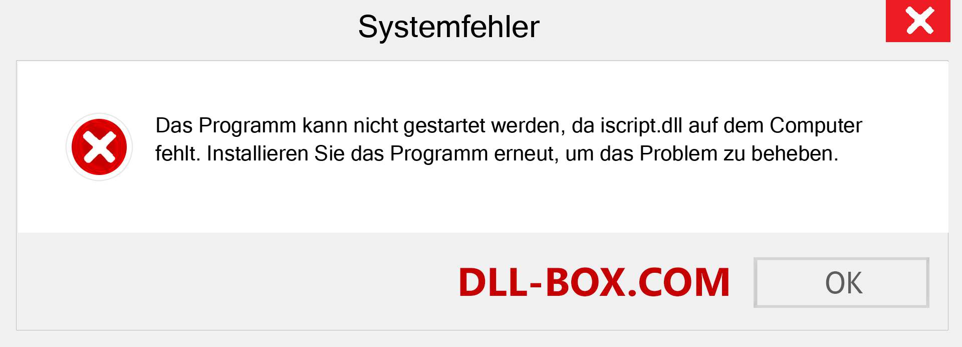 iscript.dll-Datei fehlt?. Download für Windows 7, 8, 10 - Fix iscript dll Missing Error unter Windows, Fotos, Bildern