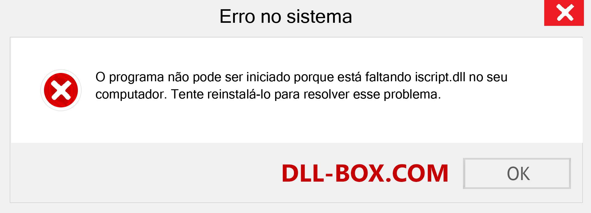 Arquivo iscript.dll ausente ?. Download para Windows 7, 8, 10 - Correção de erro ausente iscript dll no Windows, fotos, imagens